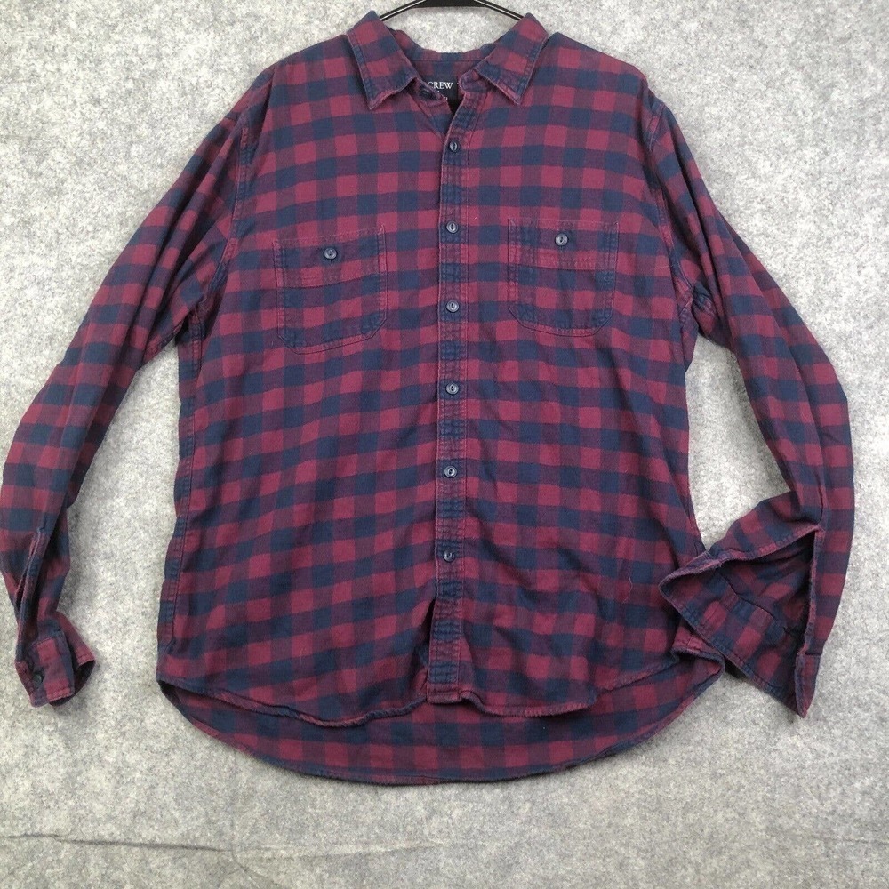 J Crew Shirt Mens Adult Extra Large Flannel Long Sleeve Outdoor Button Up *